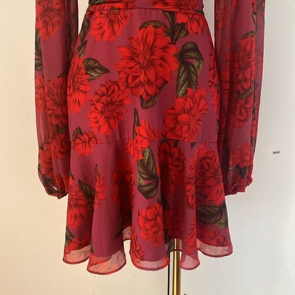 Keepsake the Label Dhalia-Red Find You Mini Dress Size Small - Picture 6 of 16
